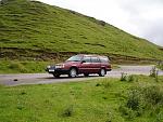 On a hill in the highlands, but a different Volvo (did you notice?)